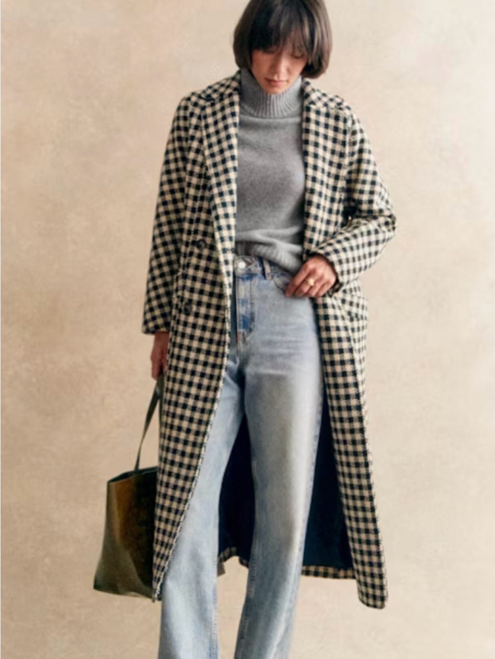 Sezane Viktor checked coat Size 2
